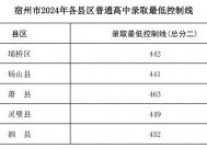 宿州市2024年普通高中录取最低控制线公布（附埇桥区成绩分档表）